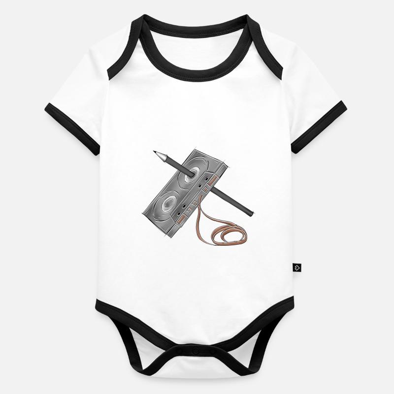 Cassette Body Bébé bio contrasté manches courtes