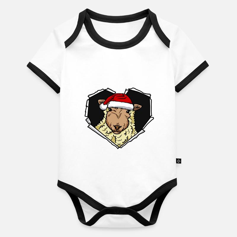 Bouchon perforé déchiré par fissure de mouton Body Bébé bio contrasté manches courtes