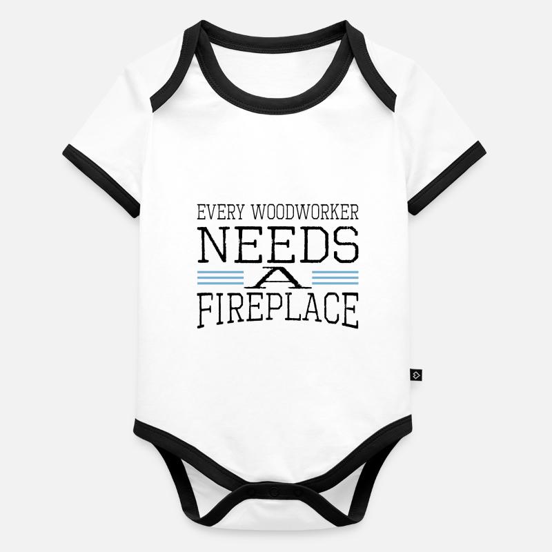 menuisier hache drôle artisans design Body Bébé bio contrasté manches courtes