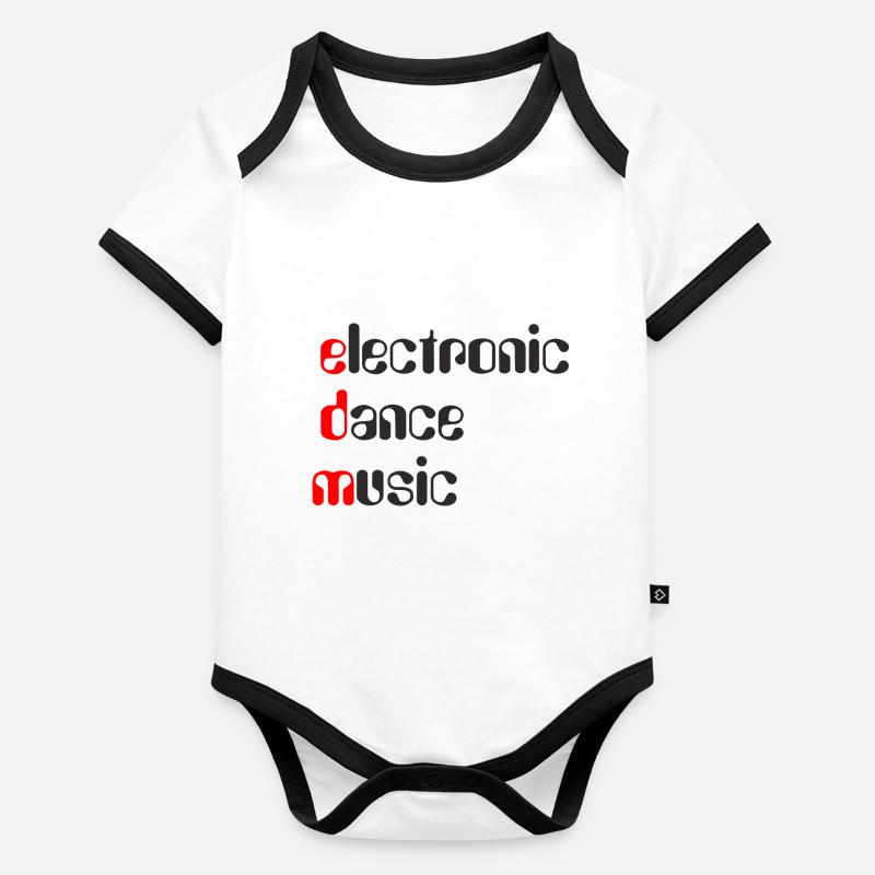 Musique de danse électronique EDM Body Bébé bio contrasté manches courtes