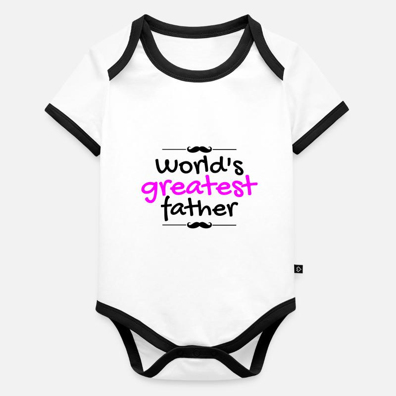 world's greatest father !! Body Bébé bio contrasté manches courtes
