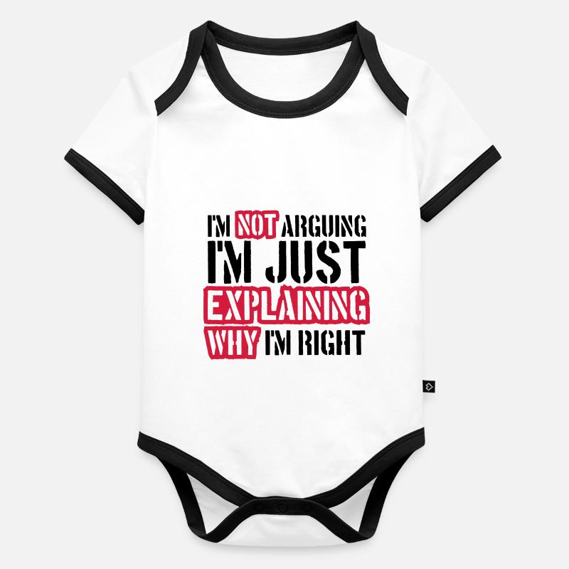 Je ne discute pas Body Bébé bio contrasté manches courtes