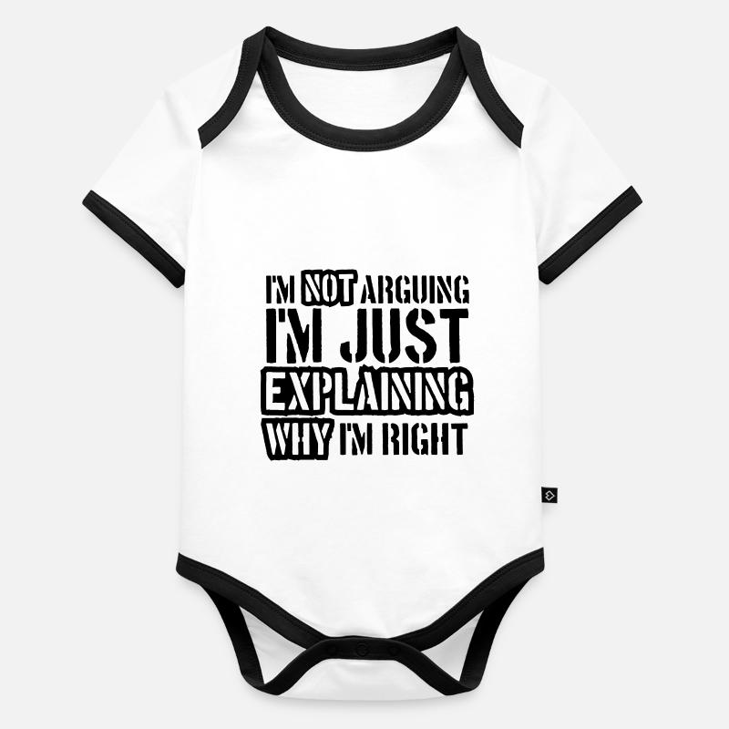 Je ne discute pas Body Bébé bio contrasté manches courtes