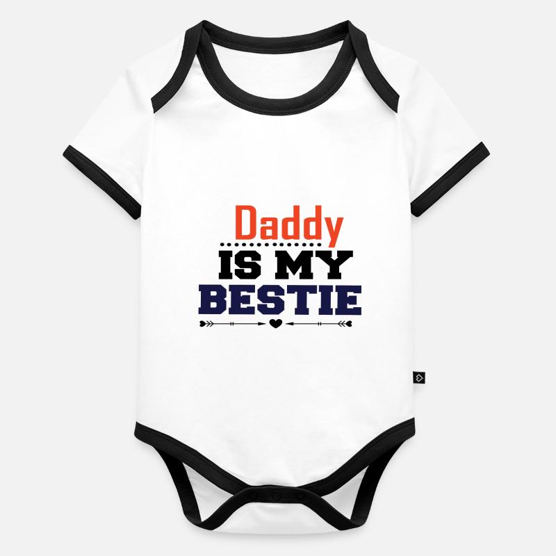 Daddy Is My Bestie Baby Bio-Kurzarm-Kontrastbody
