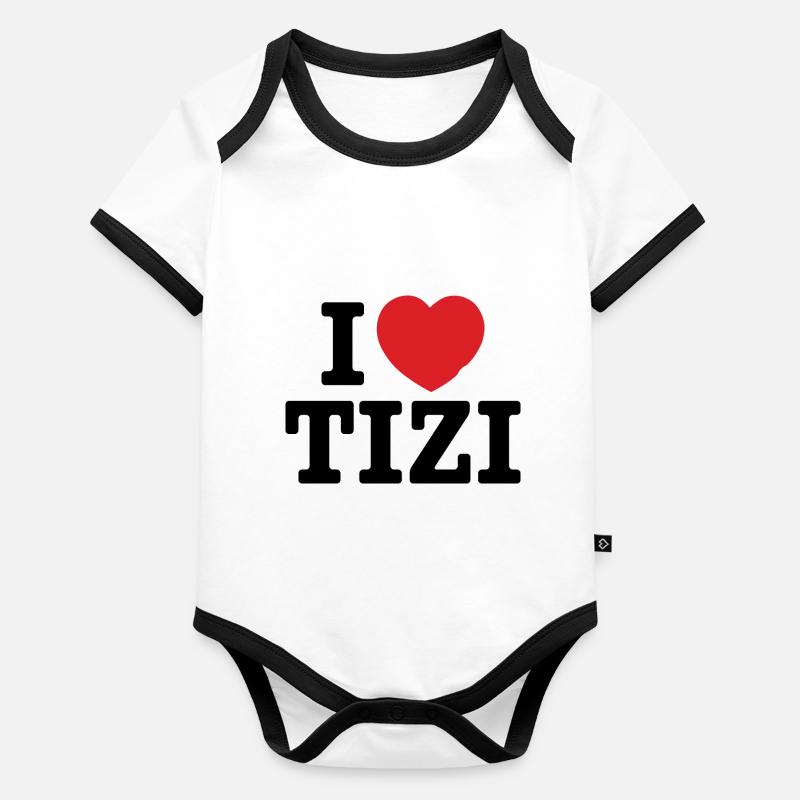 Ich liebe Tizi Baby Bio-Kurzarm-Kontrastbody