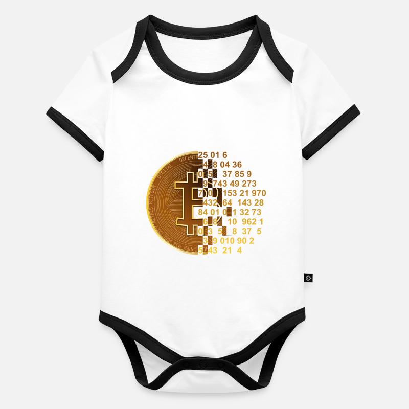 Bitcoin BTC Revolution - Crypto Gift Idea Baby Bio-Kurzarm-Kontrastbody