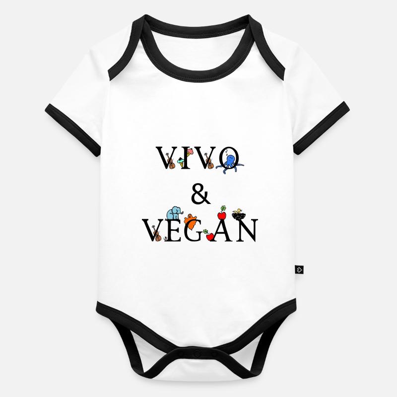 Vivo & Végétalien Body Bébé bio contrasté manches courtes