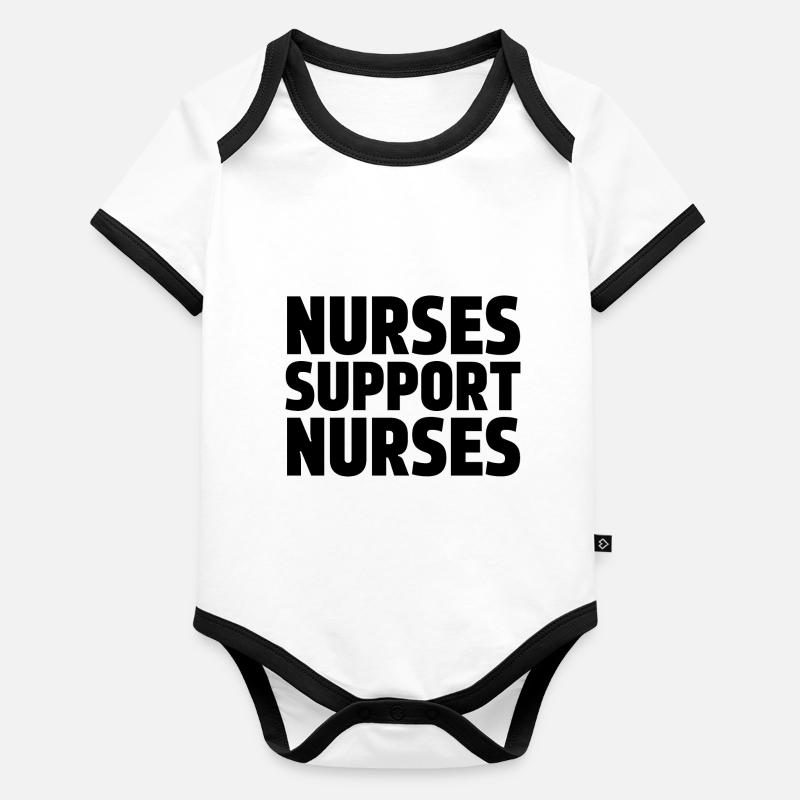 Nurses Support Nurses Organic Baby Contrasting Bodysuit