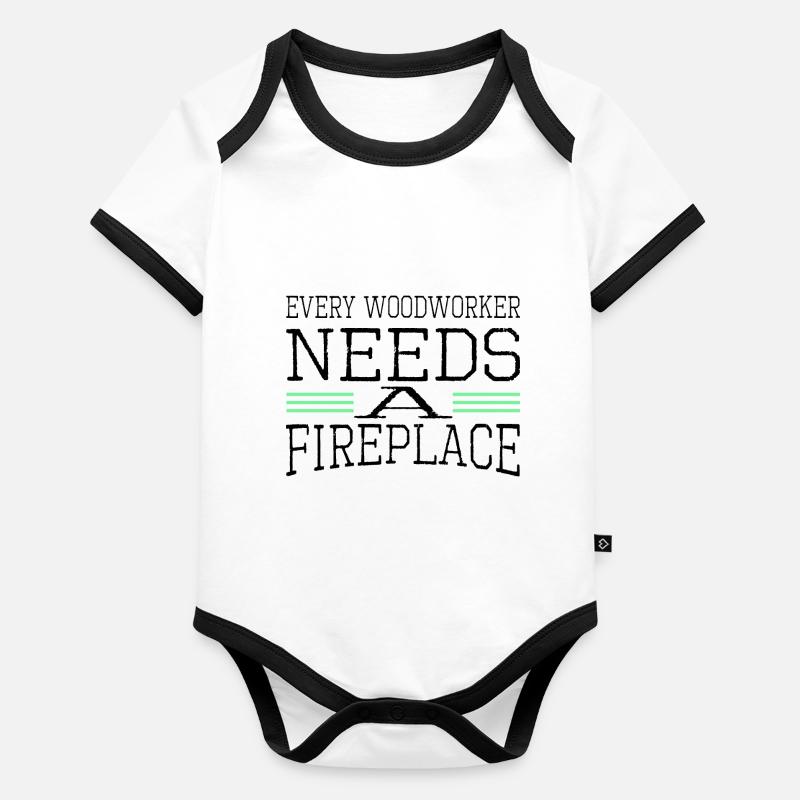 sabrina charpentier tshirts menuiserie présent Body Bébé bio contrasté manches courtes