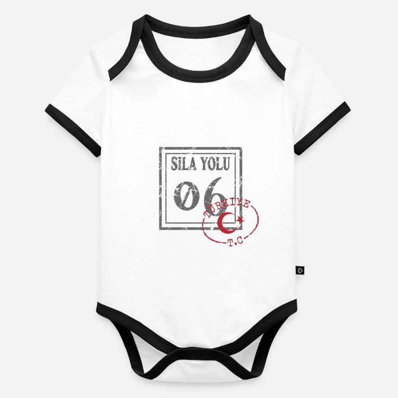 Ankara Body Bébé bio contrasté manches courtes