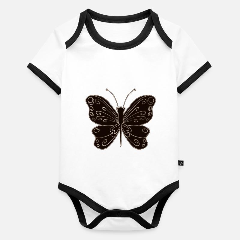 Papillon Body Bébé bio contrasté manches courtes
