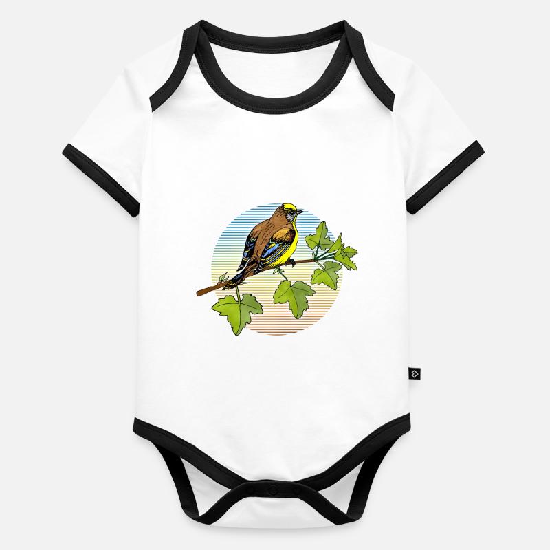 Oiseau Body Bébé bio contrasté manches courtes