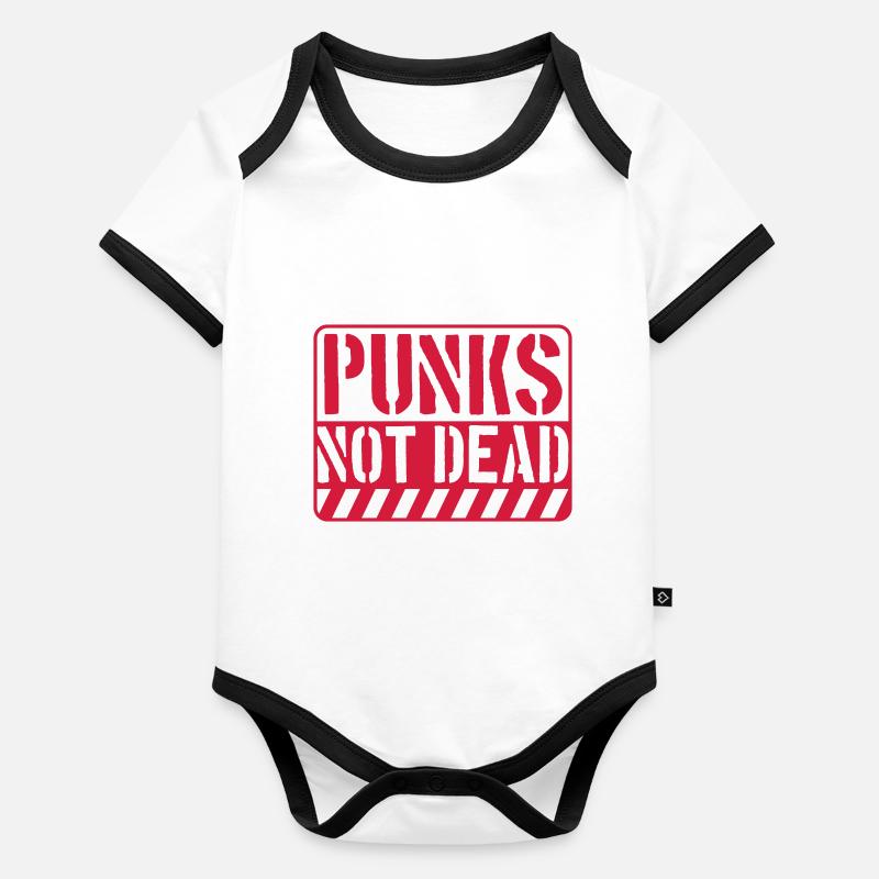 punks not dead quote Organic Baby Contrasting Bodysuit