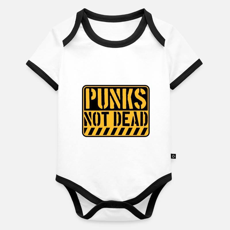 punks pas mort citation Body Bébé bio contrasté manches courtes