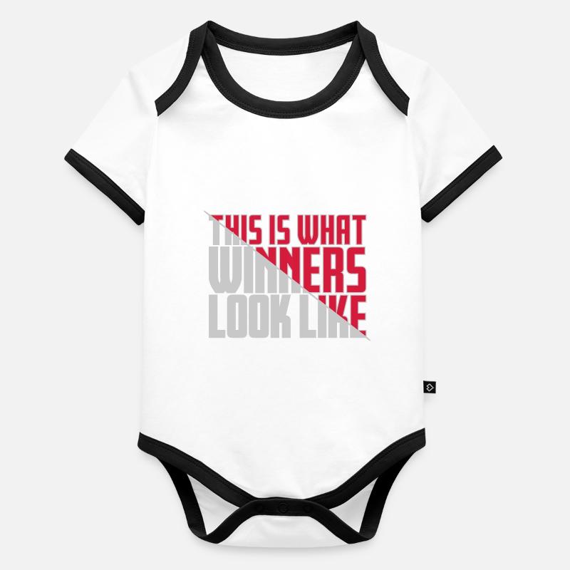 What Winners Look Like Baby Bio-Kurzarm-Kontrastbody