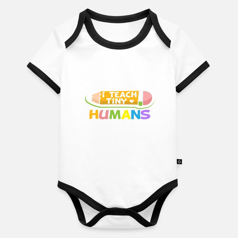 I teach tiny Humans Baby Bio-Kurzarm-Kontrastbody
