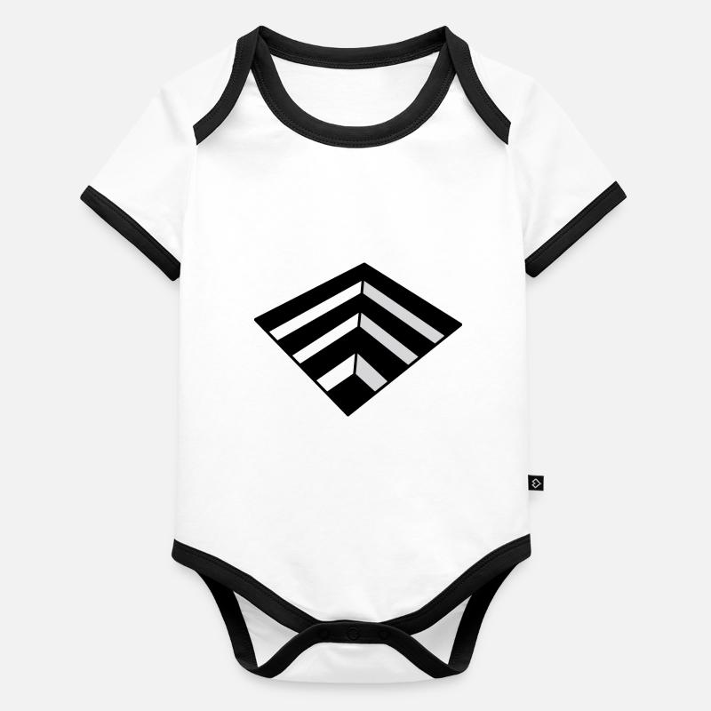 Square Hole Baby Bio-Kurzarm-Kontrastbody