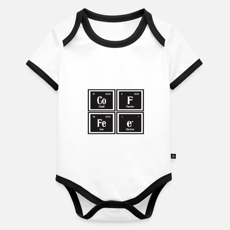 | café Tableau périodique des éléments Body Bébé bio contrasté manches courtes