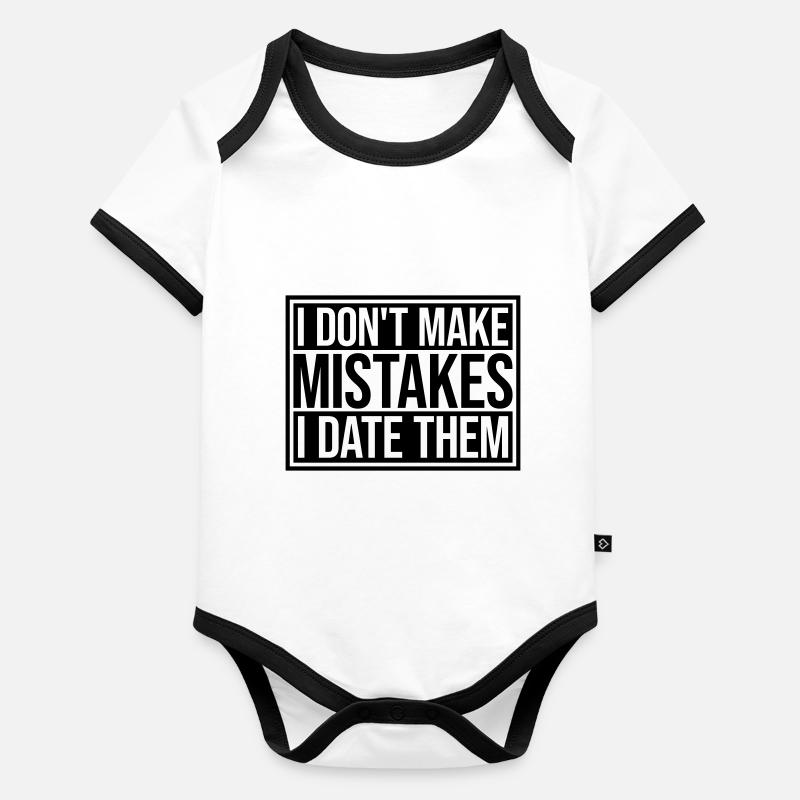 Date Erreurs Citation Logo Body Bébé bio contrasté manches courtes