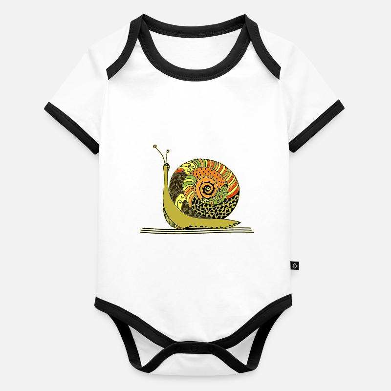 Schnecke Baby Bio-Kurzarm-Kontrastbody