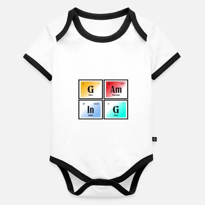 | de jeu Tableau périodique des éléments Body Bébé bio contrasté manches courtes