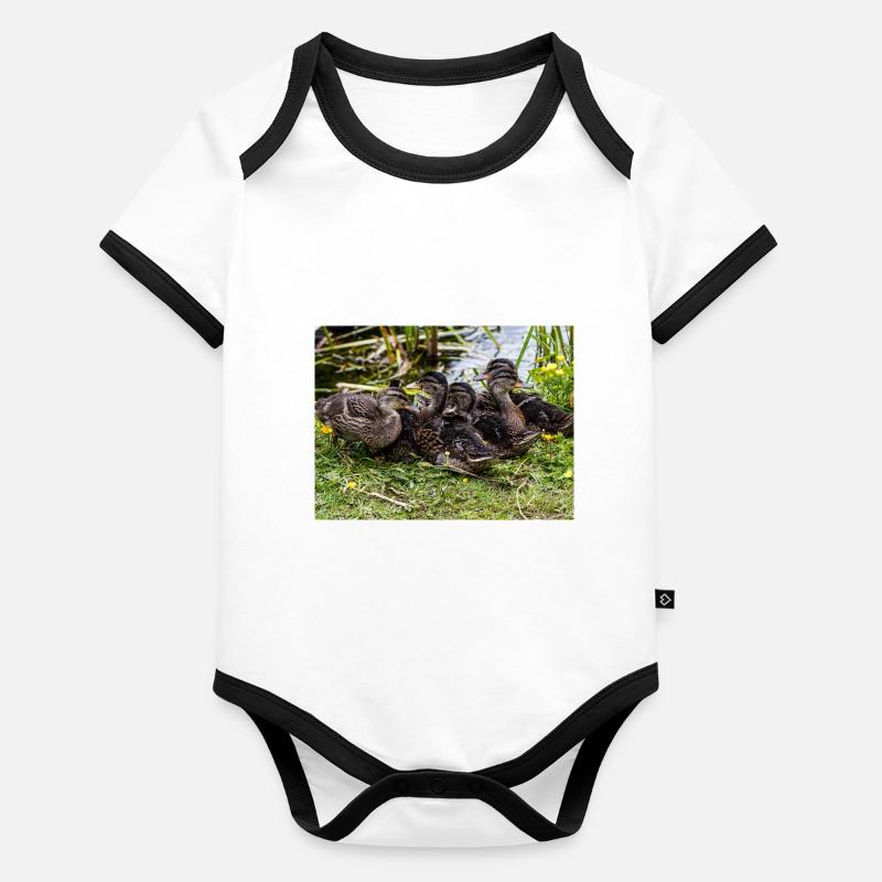 Canetons Body Bébé bio contrasté manches courtes