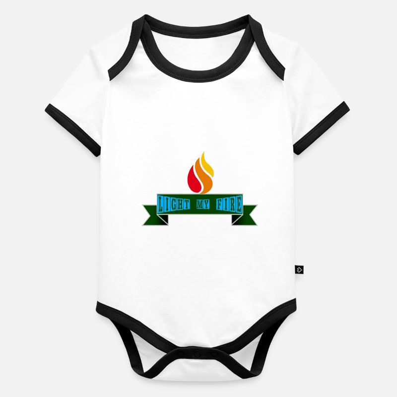 allume mon feu Body Bébé bio contrasté manches courtes