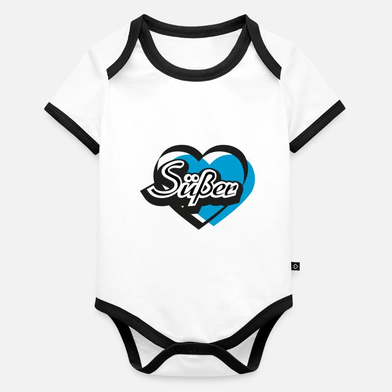 Süßer Herz Baby Bio-Kurzarm-Kontrastbody