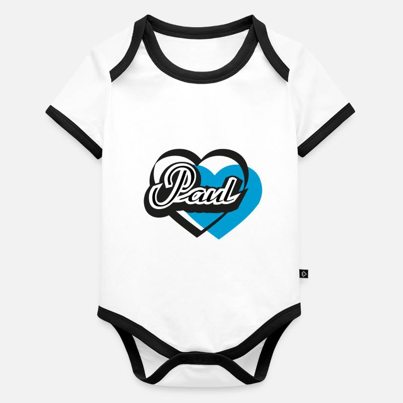 Name Paul Herz Baby Bio-Kurzarm-Kontrastbody