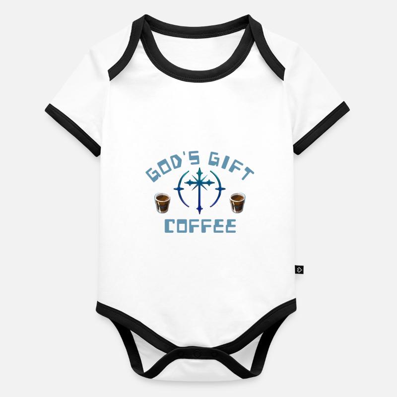 Café - Dicton Body Bébé bio contrasté manches courtes