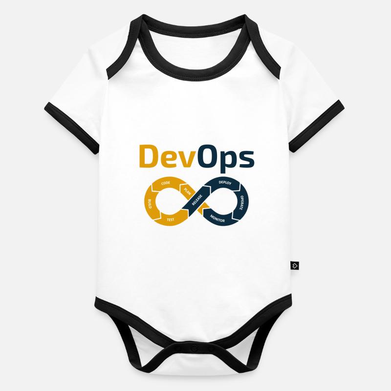 devops - Baby Bio-Kurzarm-Kontrastbody - 