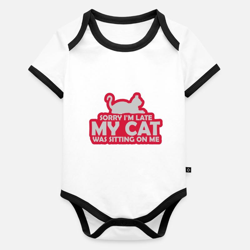 désolé chat était assis Body Bébé bio contrasté manches courtes