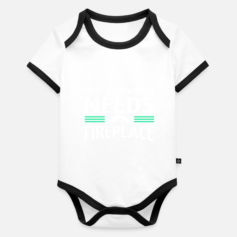 citation drôle apprenti menuisier abattage Body Bébé bio contrasté manches courtes