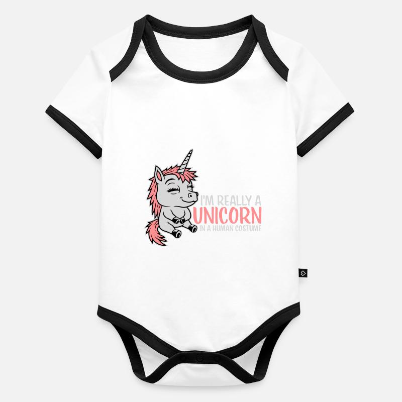 Dans vraiment une Licorne Body Bébé bio contrasté manches courtes