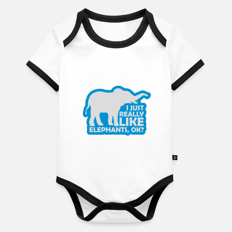 Spruch really like elephants Baby Bio-Kurzarm-Kontrastbody