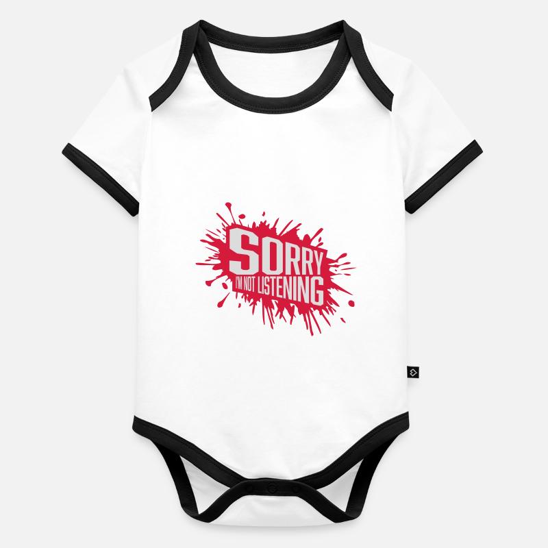 sorry im not listening Baby Bio-Kurzarm-Kontrastbody