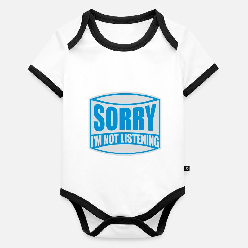 sorry im not listening Baby Bio-Kurzarm-Kontrastbody