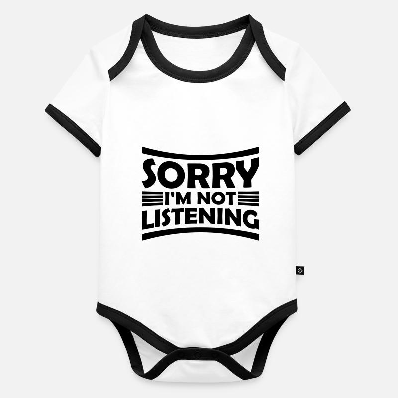 sorry im not listening Baby Bio-Kurzarm-Kontrastbody
