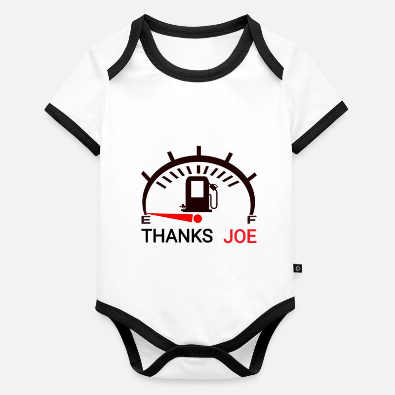 Joe rouge Body Bébé bio contrasté manches courtes