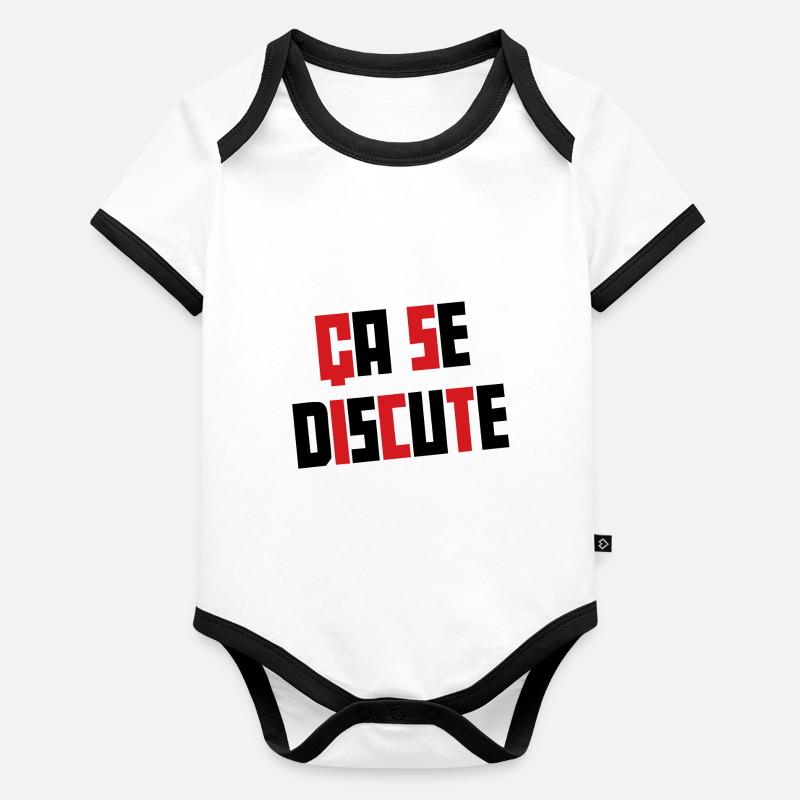 ca se discute Body Bébé bio contrasté manches courtes