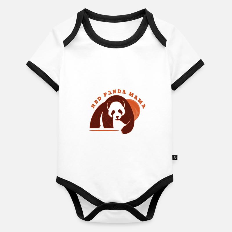 Panda Baby Bio-Kurzarm-Kontrastbody