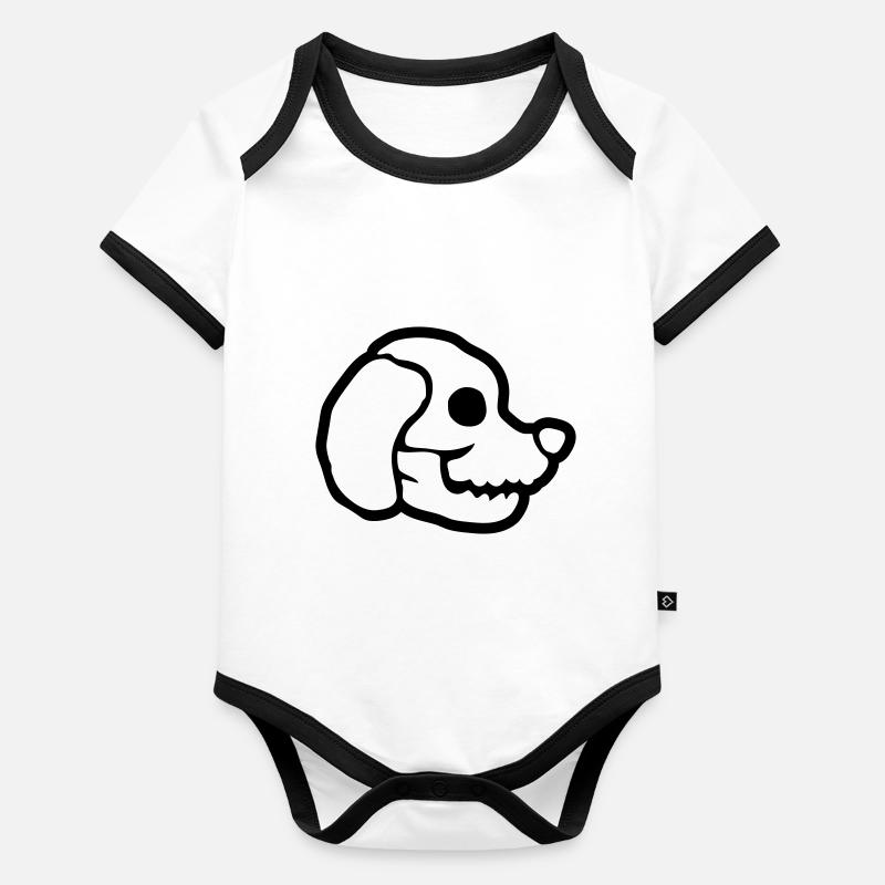 Skull Dog Halloween Skeleton Organic Baby Contrasting Bodysuit