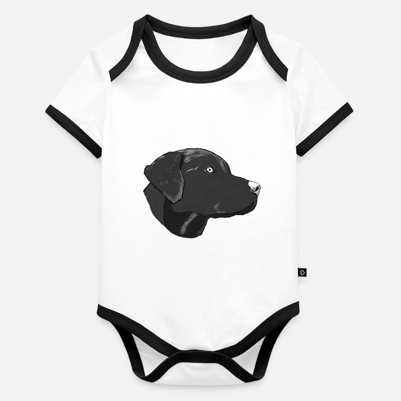 Dessin d’un Labrador Retriever de profil Body Bébé bio contrasté manches courtes