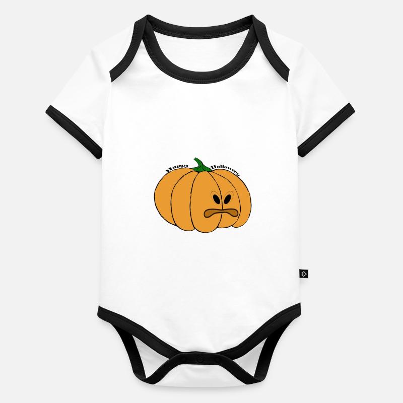 Joyeux halloween Body Bébé bio contrasté manches courtes