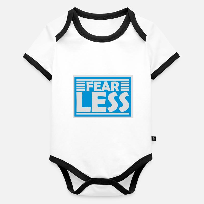 fearless Text Quote Design Organic Baby Contrasting Bodysuit