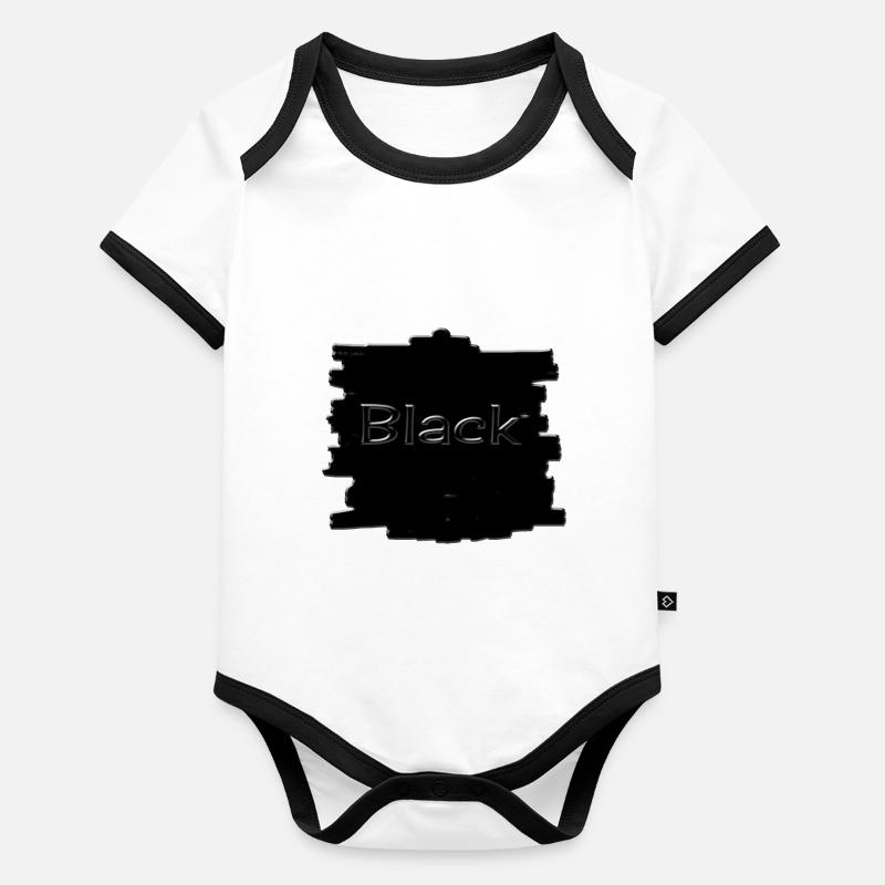 Noir Body Bébé bio contrasté manches courtes