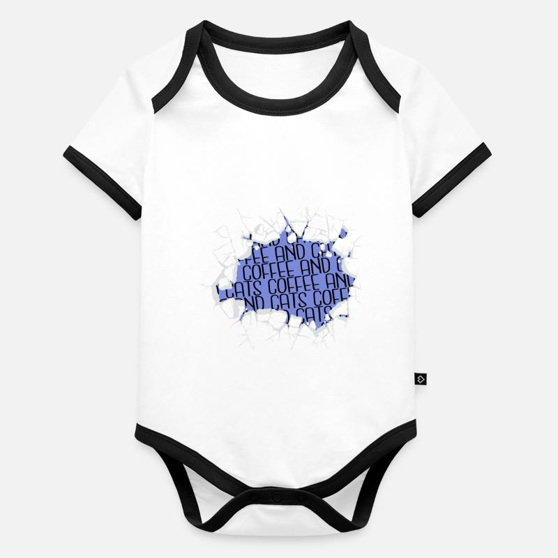 roastedbeans addicted drinking humor coffee quote Baby Bio-Kurzarm-Kontrastbody