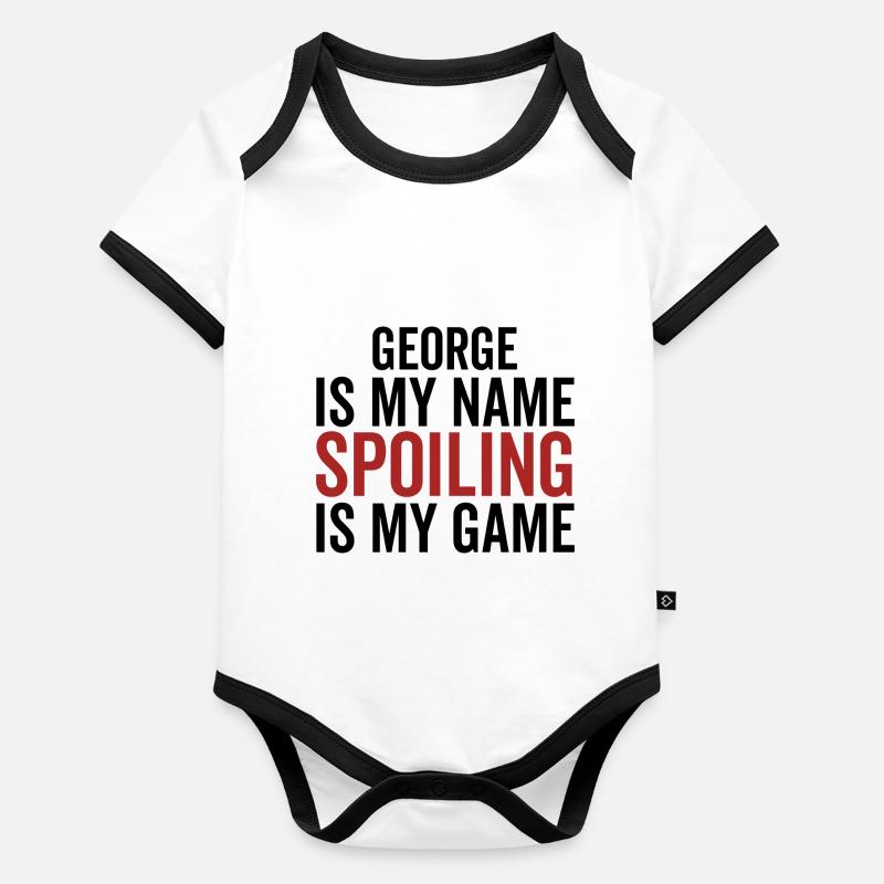George est mon nom Spoiler est mon jeu Body Bébé bio contrasté manches courtes