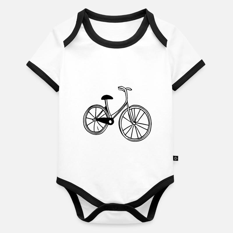 Bicycle Doodle Bicycles Cycling Silhouette 2 Body Bébé bio contrasté manches courtes