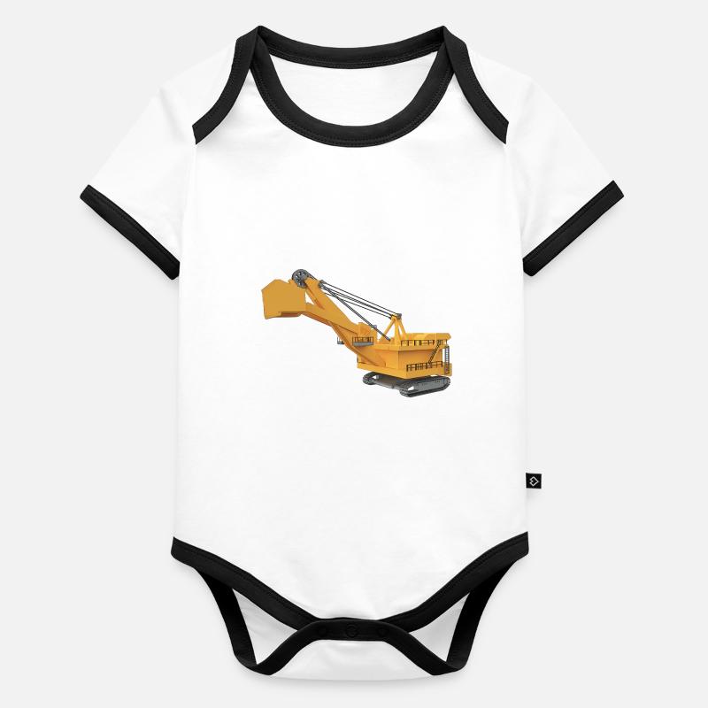 Huge excavator Organic Baby Contrasting Bodysuit